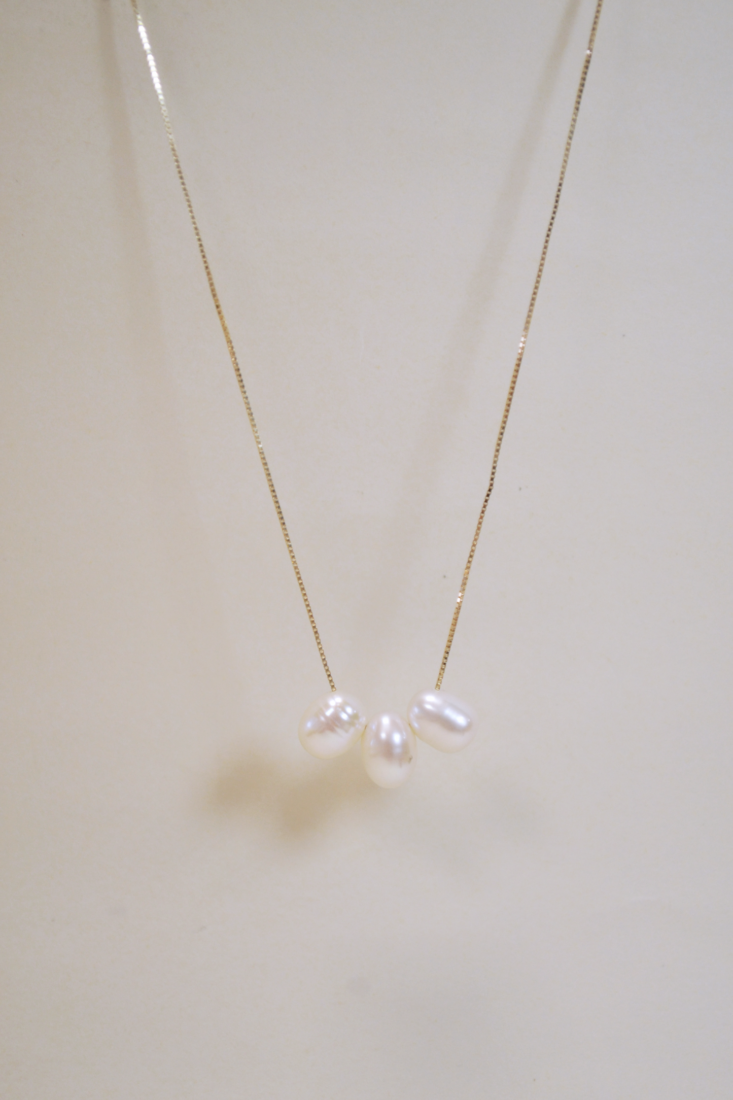 Colar Três Pérolas Ouro 18k